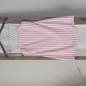 Trixxi Neon Pink, White & Black Striped Mini Dress - Size Small